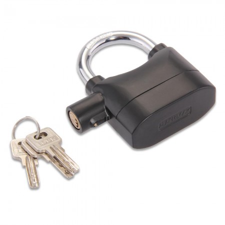 Anti-theft Padlock Sound Alarm Lock with Keys for Bike Motorcycle Garage