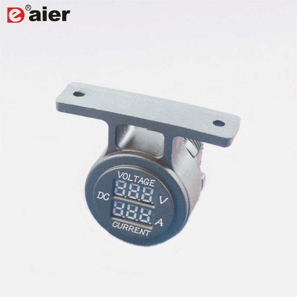 Best offer of High quality 5V~30V Car Dual Port Digital Voltmeter And Ammeter With Bracket One Hole Panel