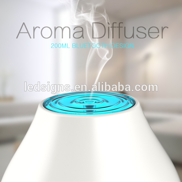 Aroma Modern Fragrant Mist Essential Oil Diffuser Bluetooth music Speaker, 200ml RGB Led Light Humidifier for Home