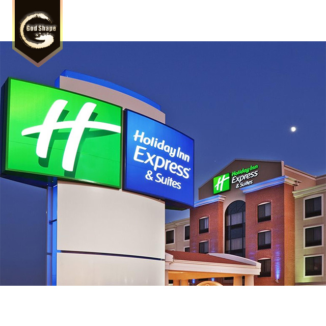 High quality outdoor creative hotel and office block desk free standing advertising sign 3D hotel frontlit signage