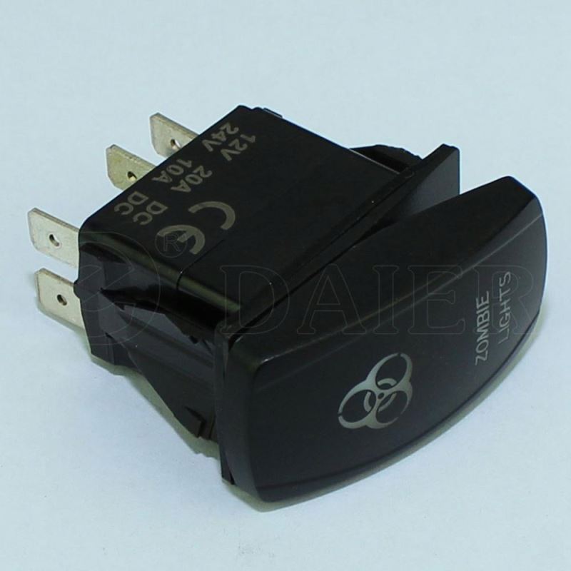2 Way Single Pole (ON) OFF Rocker Switch With Green LED