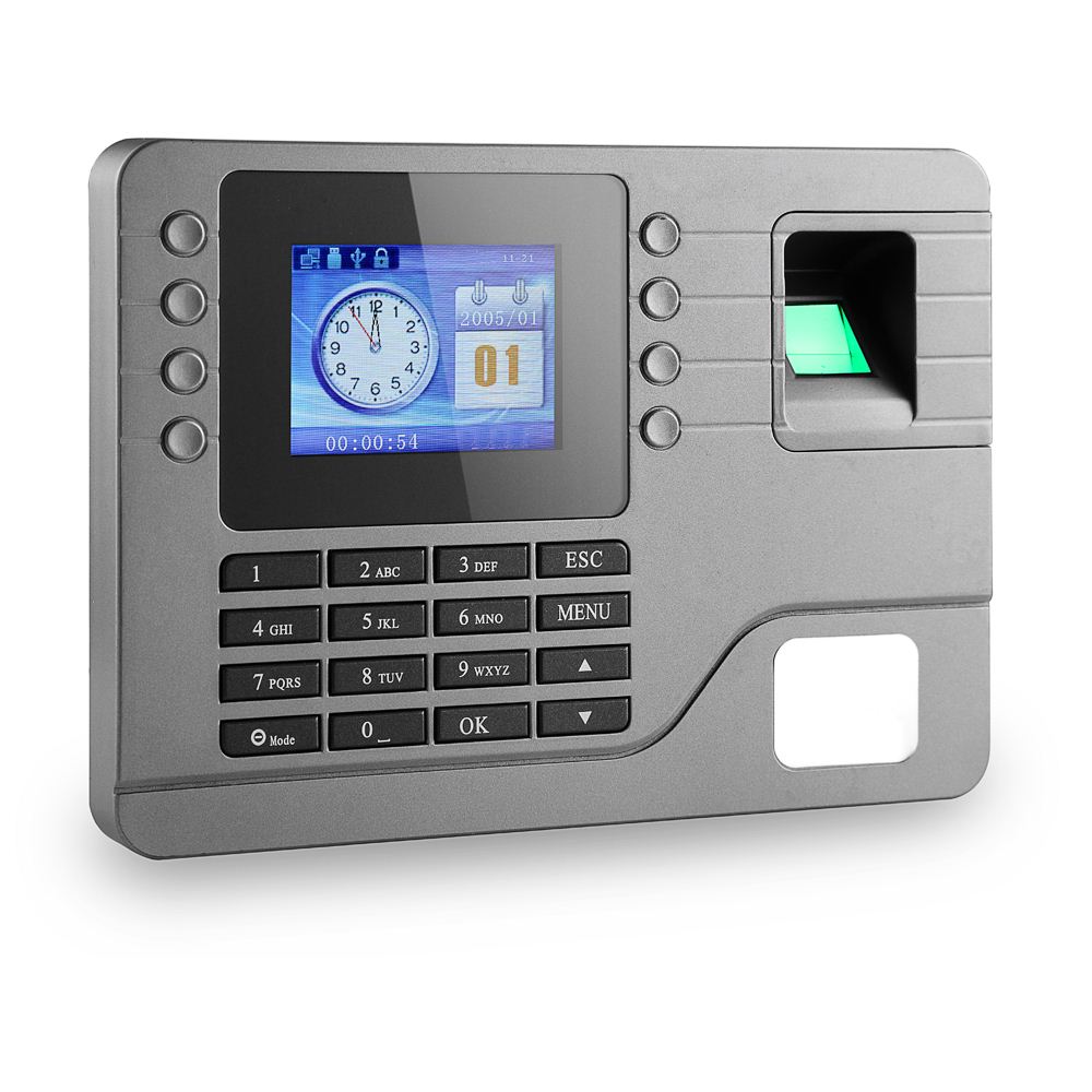 Biometric Fingerprint Password Attendance Machine Employee Checking-in Recorder 2.8 inch LCD Screen DC 9V Time Attendance Clock