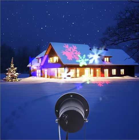 LED Christmas white color snowflake projection lamp lawn laser light LED outdoor waterproof dynamic stage laser light