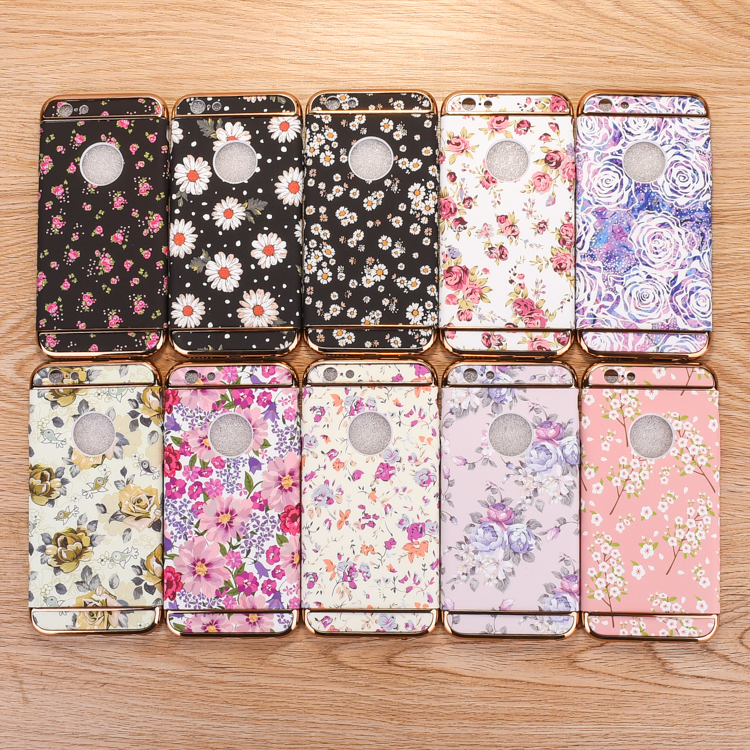 Floral Flower 3 in 1 Cell Phone Case with Night Light for iPhone 7 8 for iPhone 6 Luminous Case