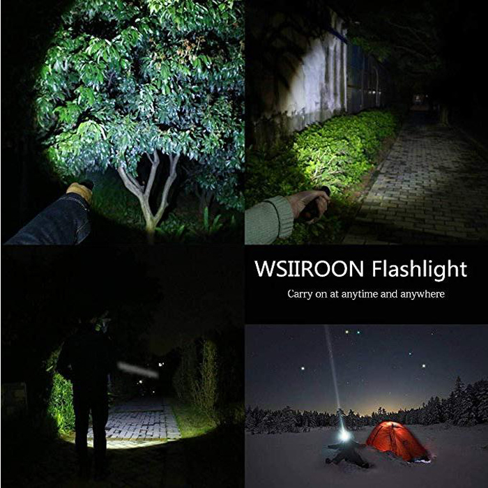 Goldmore Portable Ultra Bright  Adjustable Focus and 5 Light Modes Handheld LED Flashlight for Biking Camping