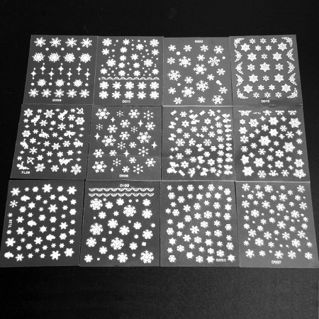 3D Christmas Snowflakes Design mas Nail Art Stickers Decals Tips Decor