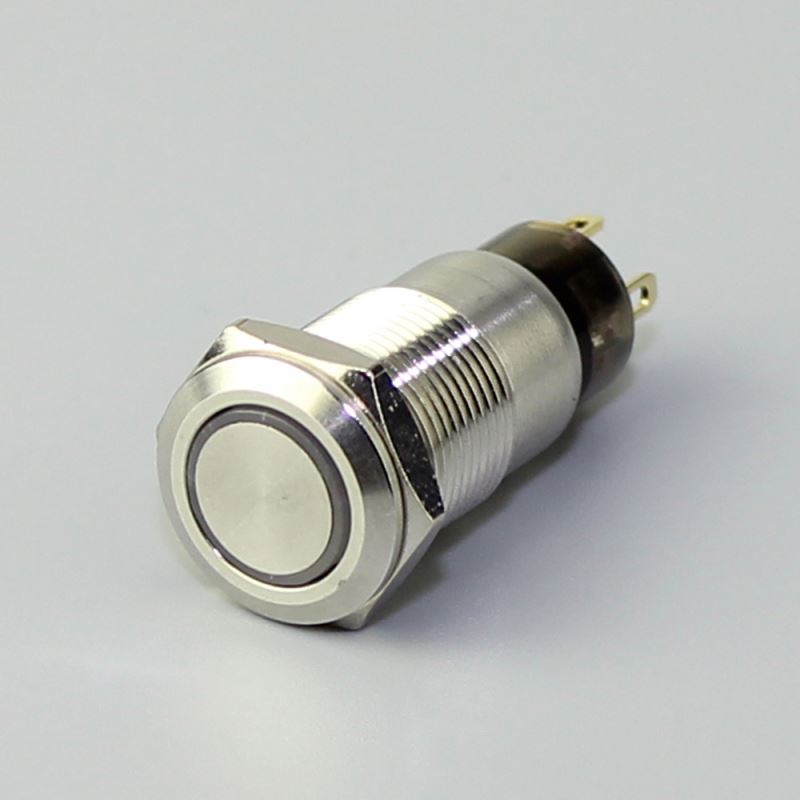 12mm Round 24 v Ring LED Latching Push Button