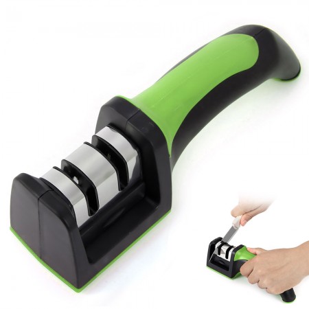 Hard Carbide Ceramic Sharpening Stone 2 Stages Handle Household Knife Sharpener