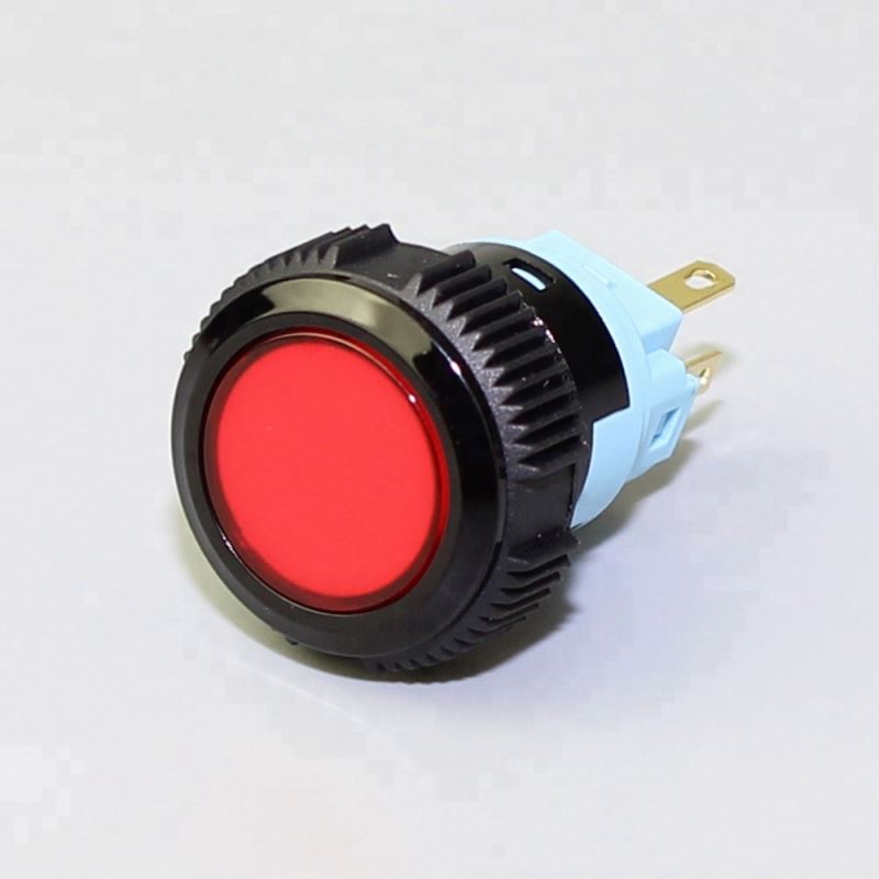 19mm Flat Button 5Pin Momentary Or Latching Illuminated Waterproof Push Button Plastic Switch