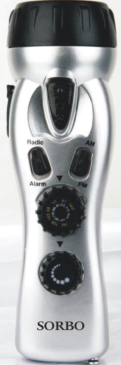 Wind-up Emergency Rechargeable AM FM Radio Flashlight with Mobile Phone Charger