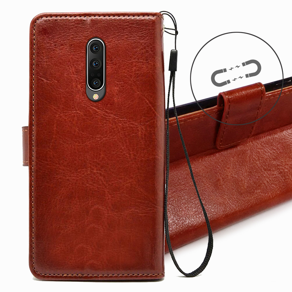 PU Leather Flip Case for Oneplus 7 phone cover