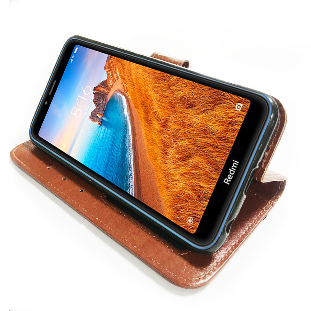 High Quality PU Leather Magnetic Flip Case for Redmi 7A with stands Wallet Book Cell phone Case