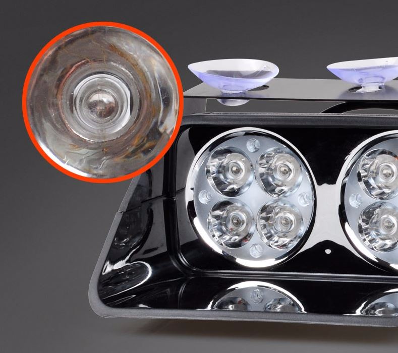 8 LED 24W Blue Car Emergency Warning Hazard Beacon Strobe Dash Flashing Light 12V