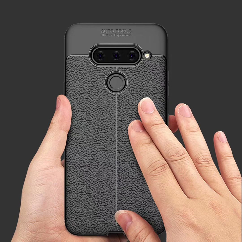 Hot Sell Litchi pattern Soft Tpu case for LG V40