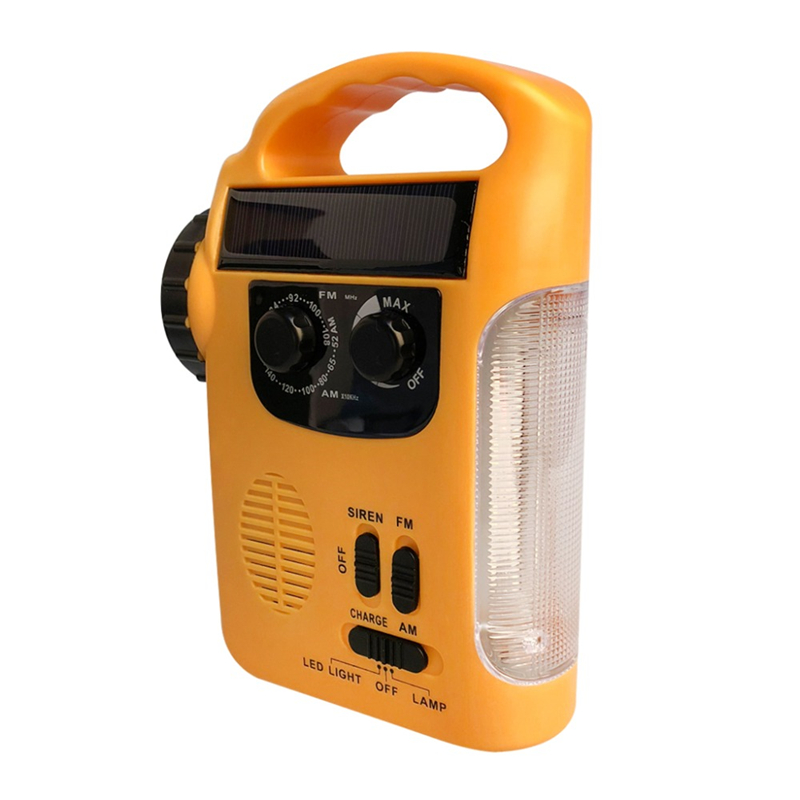 Outdoor Emergency Hand Crank Solar Dynamo Radio Portable AM FM Radios Phone Charger With 5 LED Flashlight Emergency Lamp