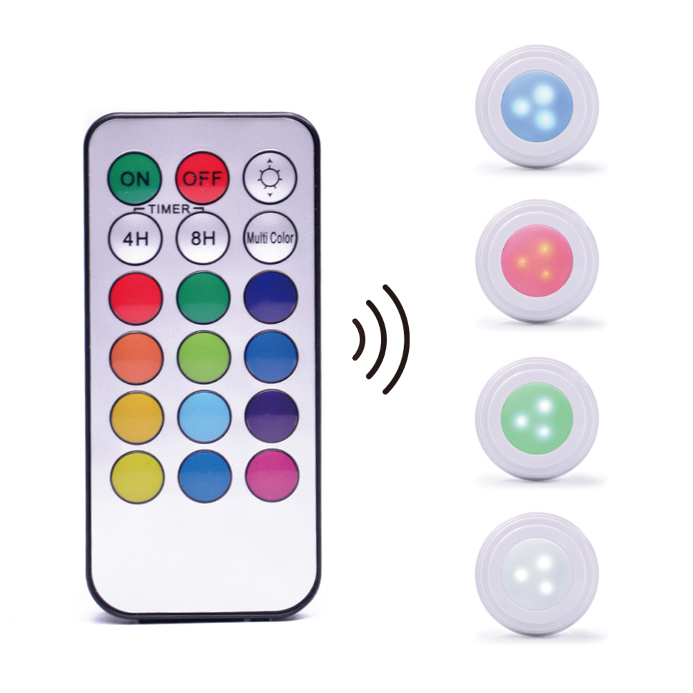 SOLLED 5 Packed Remote Control Led Night Light Cabinet Light Wireless Spot Light Stick-On Anywhere Tap Night Lamps