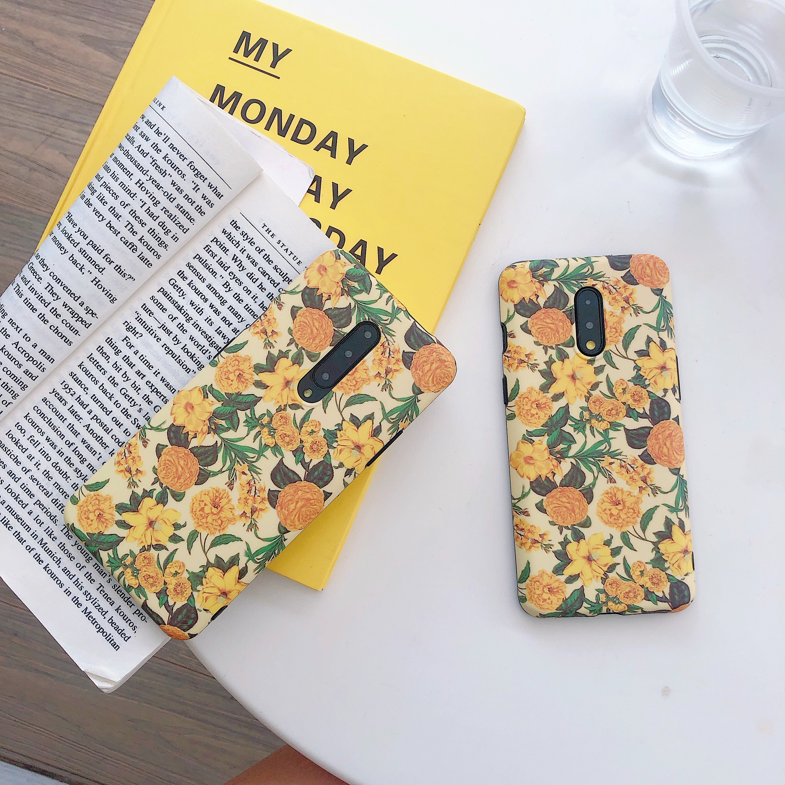 Soft IMD Floral TPU Case Cover for OnePlus 7+ , for OnePlus 7 Pro Phone Case Retro Flower