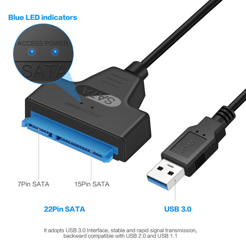 External USB 3.0 To 2.5 Inch HDD SATA Interface Connect Cable For Laptop Computer
