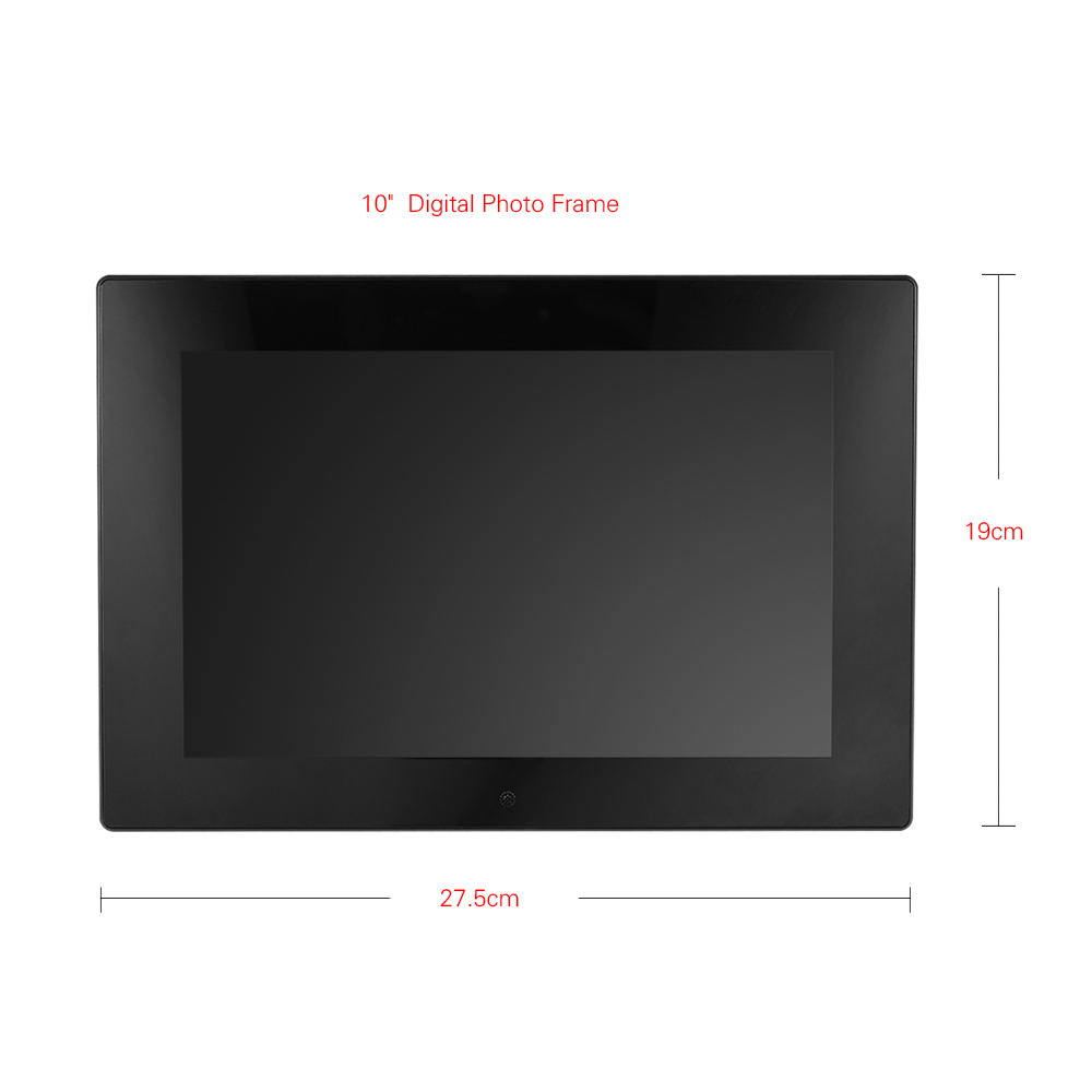 10 Tempered Glass Digital Photo Frame 1280*800 High Resolution LED HD Slideshow Scroll Subtitle Picture Frame mp3 Video Player