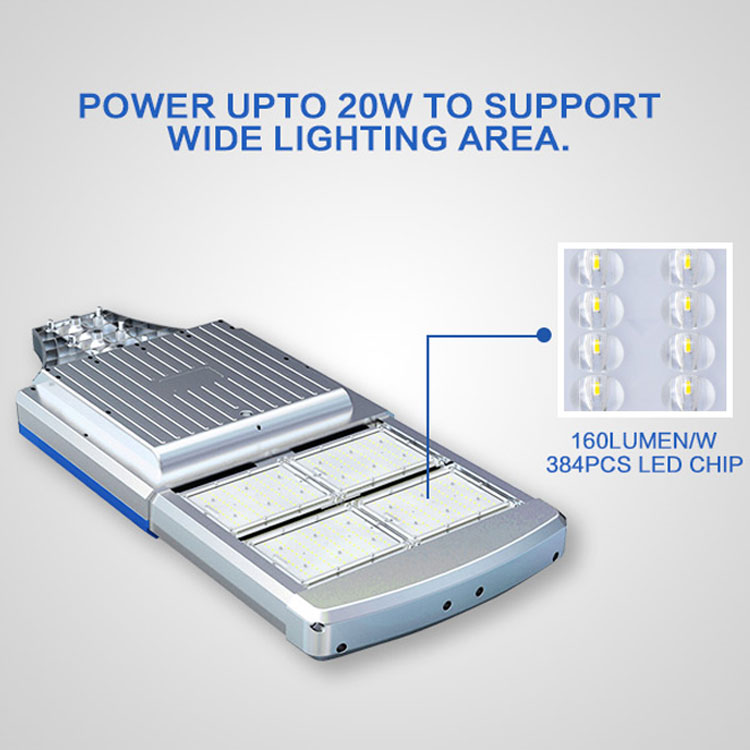 Wildlife area/Remote Area 20W solar hight power cob led street light