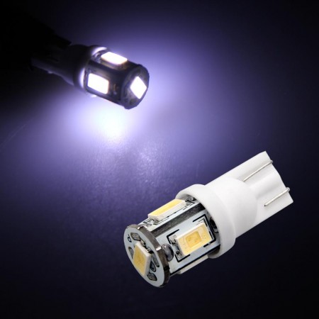 T10 White 5 LED 5630 SMD Side Wedge Turn Signal Light Bulb Lamp