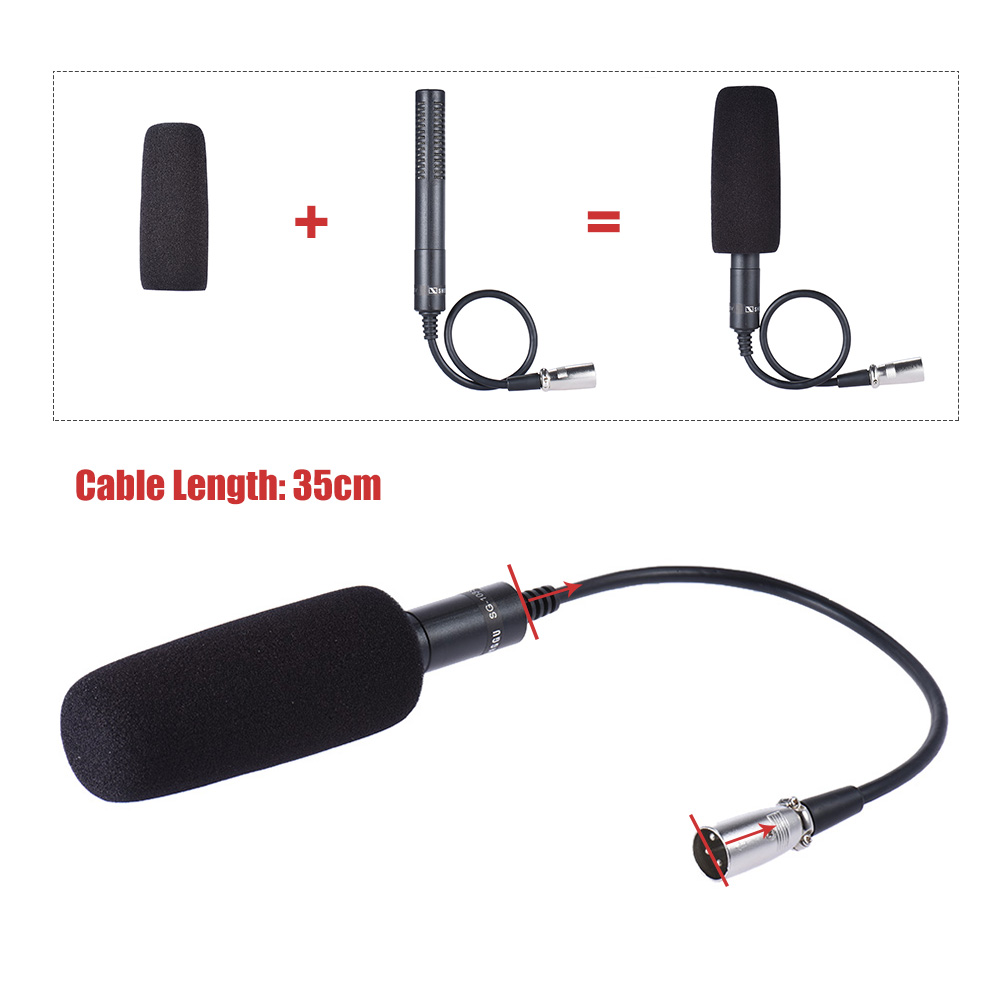 SG-103 Professional Hyper-Cardioid Direction Condenser Microphone with Windscreen for DV Camera DV Vidicon