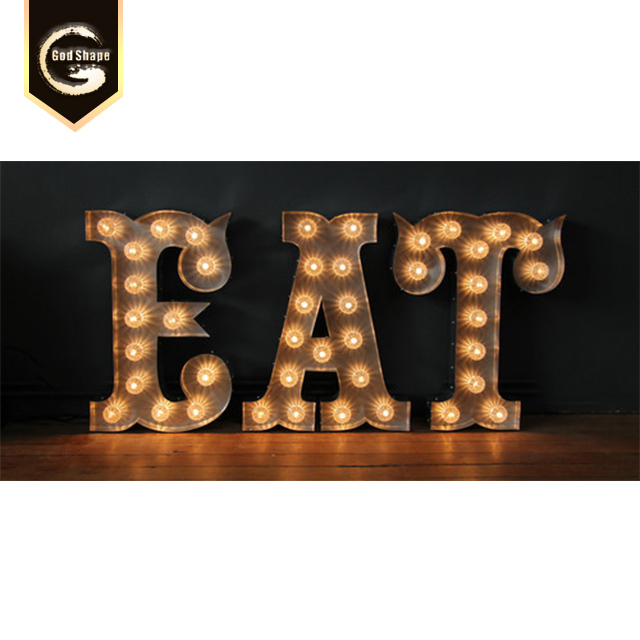 Beautiful new metal vintage 3d led light up marquee letters led big letter sign