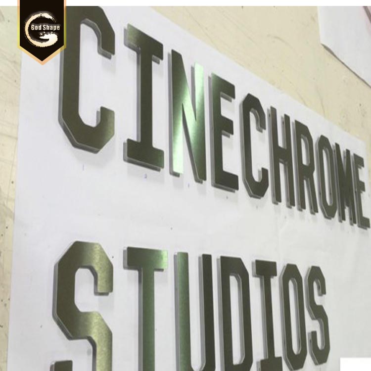 Customized wall-mounted Non-illuminated Polished stainless steel custom logo and letters outdoor wall sign