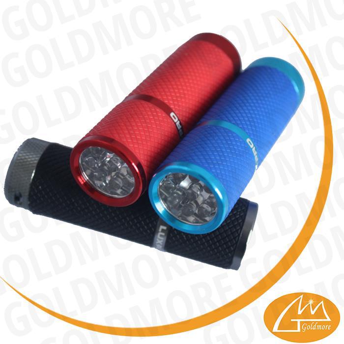 large quantity production Pollution-free classic outlook 9 led fluorescent rubber flesh light torch