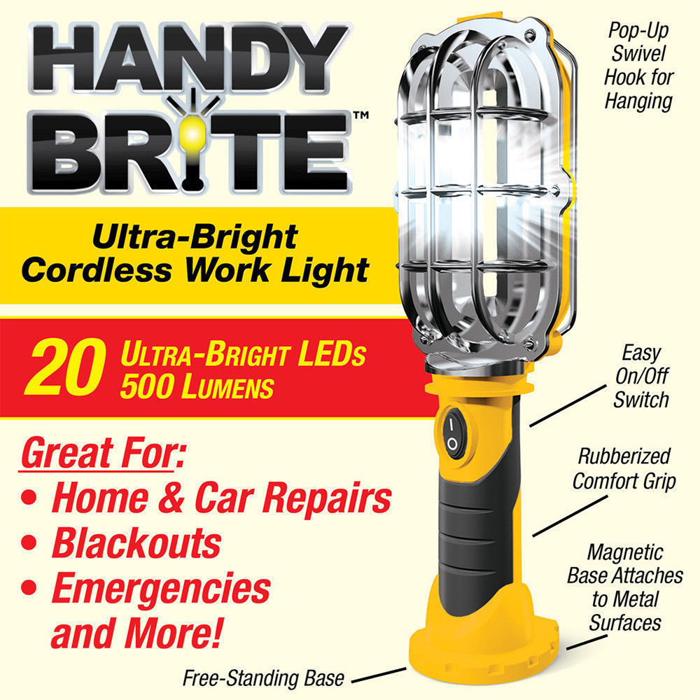 Car Repair Used Handy Brite Ultra Bright Cordless LED Work Light with Magnet Base