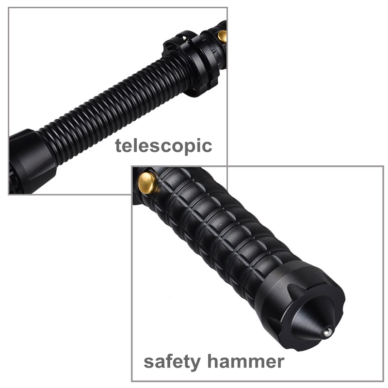 Aluminum XPE Led Rechargeable Self Defense Police Security Telescopic Baton Flashlight