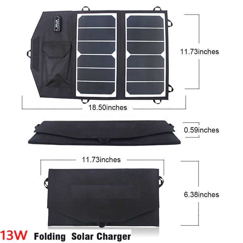 High Efficiency13W5V USB Port Output Foldable Solar Charger Portable Waterproof