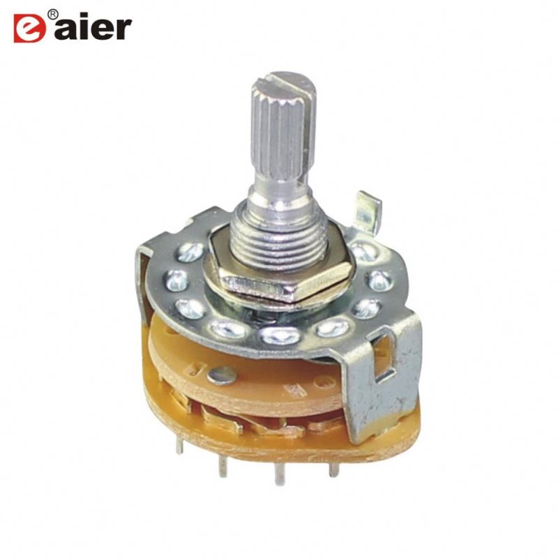 0.5A 6 Pole 2 Position Rotary Selector Switch With Solder Terminal