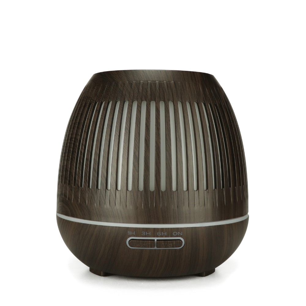 400ml Dark Wood Grain Diffuser, High Power mist Humidifier with Fantastic Timer Options