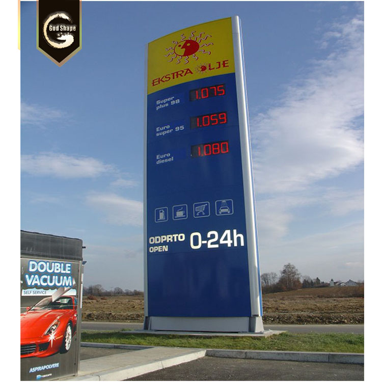 GS factory custom design outdoor pylon sign park construction project signage with Acrylic vaccum 3d letters