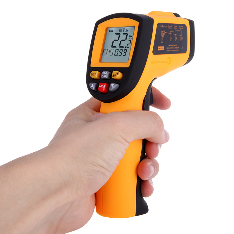 Good Quality IR Infrared Thermometer Digital LCD Laser Temperature Tester Diagnostic Gun 12 : 1 Non-Contact hygrometer -50-700C
