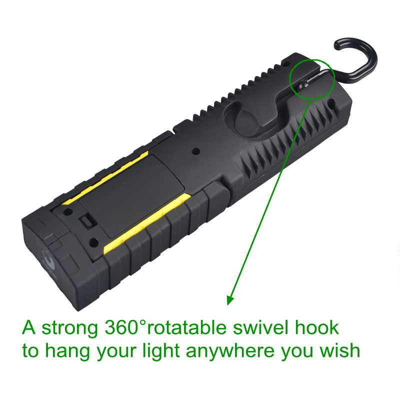 3W COB LED Magnetic Stand Hanging Hook COB Led Flashlight Work Light