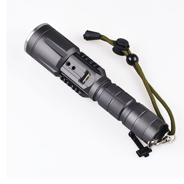 Multi-function Super Bright Rechargeable Power Bank Led Flashlight With USB Port