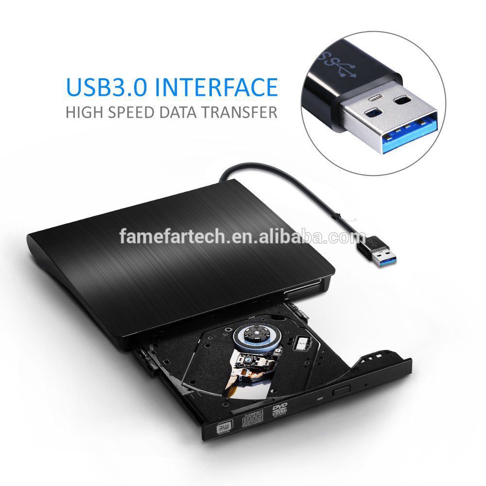 USB 3.0 DVD Recorder Drive External Optical Drive CD-ROM Player CD/DVD RW Burner Writer Portable for Laptop Apple Macbook PC