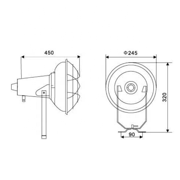 TG64 450W 500W Stainless Steel marine ship deck dock spot light