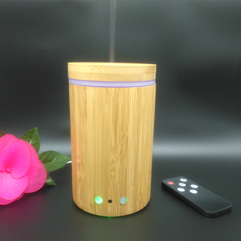 160ml Remote Control Real Bamboo Aroma Diffuser Air Humidifier with Colorful Lights for Resort, Wedding, Hotel, Spa, Yoga
