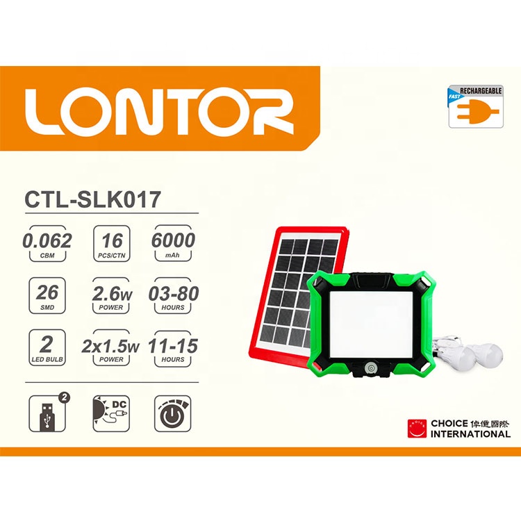 LONTOR brand solar lighting kit with multi functions   CTL-SLK017