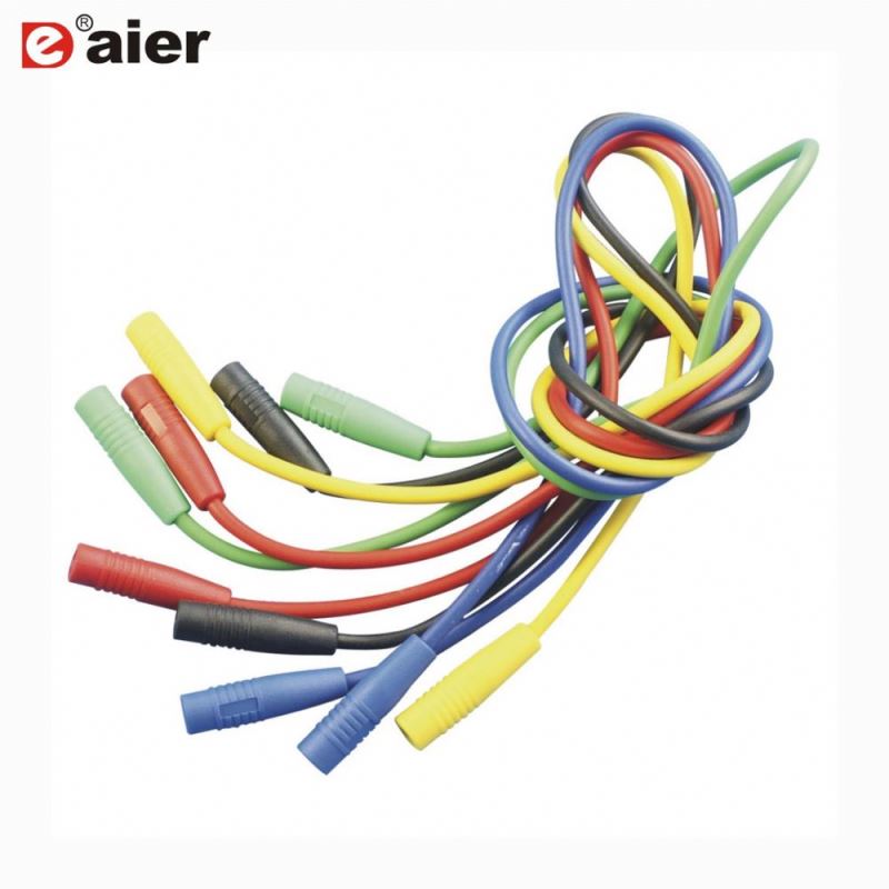 1m Silicone Electrical Test Wire 1000V/15A Stackable Female To Female 4mm Speaker Cable Banana Socket