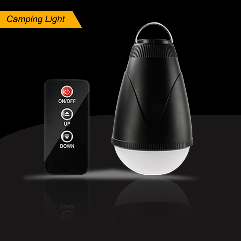 High-brightness rechargeable black color mini bulb light hanging remote control camping solar lanterns for tent