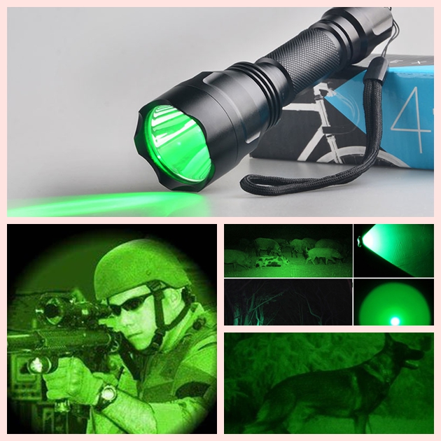 Rechargeable 3W XPE LED White Red Led Night Hunting Light Green Torch Light