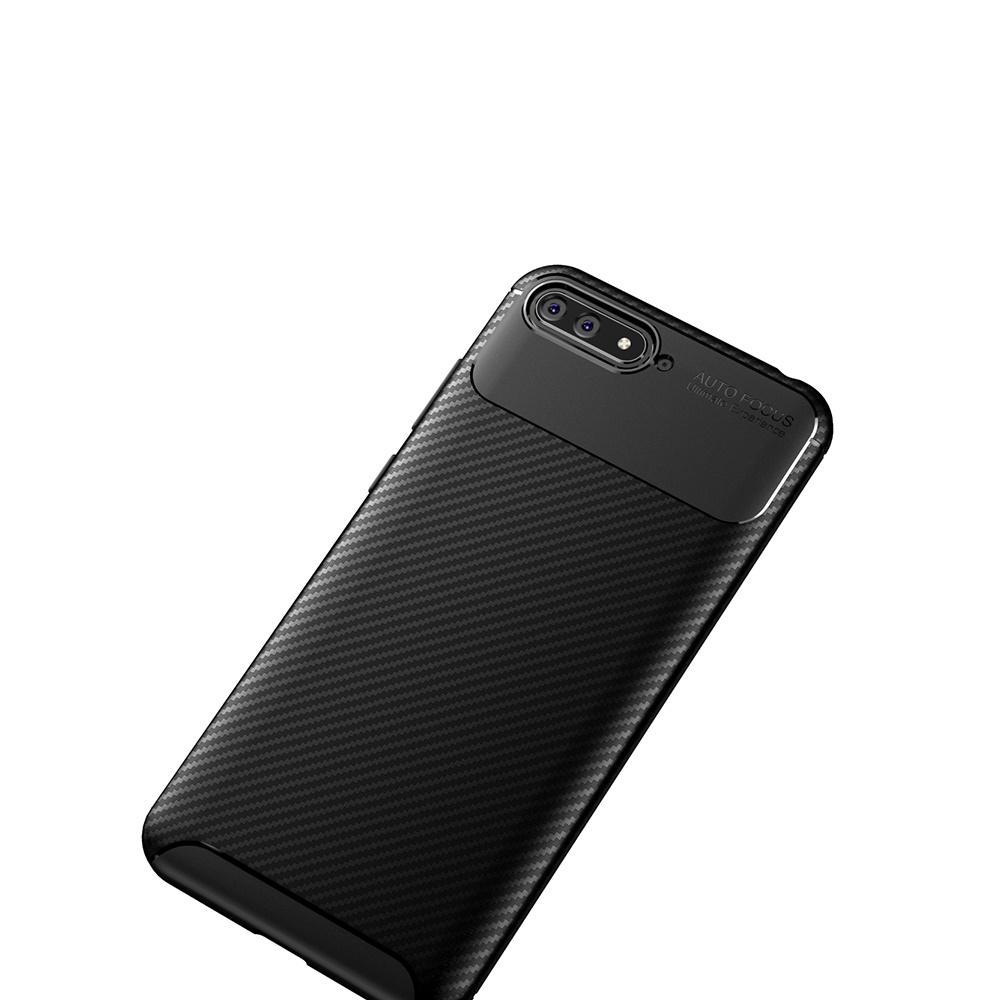 New Premium Shock Protection Carbon Fiber Skin TPU Silicone Case For Huawei Y6 2018