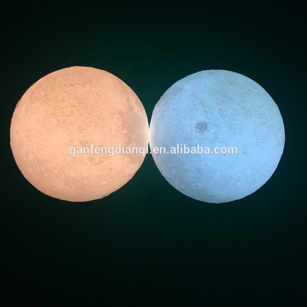 Rechargeable moon light touch control remote control dimmable 3D printing moon light