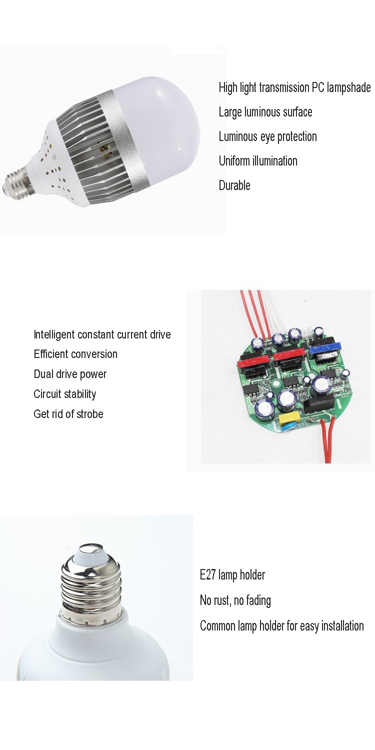 Led bulb Light E14 E27 E40 bulb lighting 50w 80w 100w 150w 200w  led bulb lighting