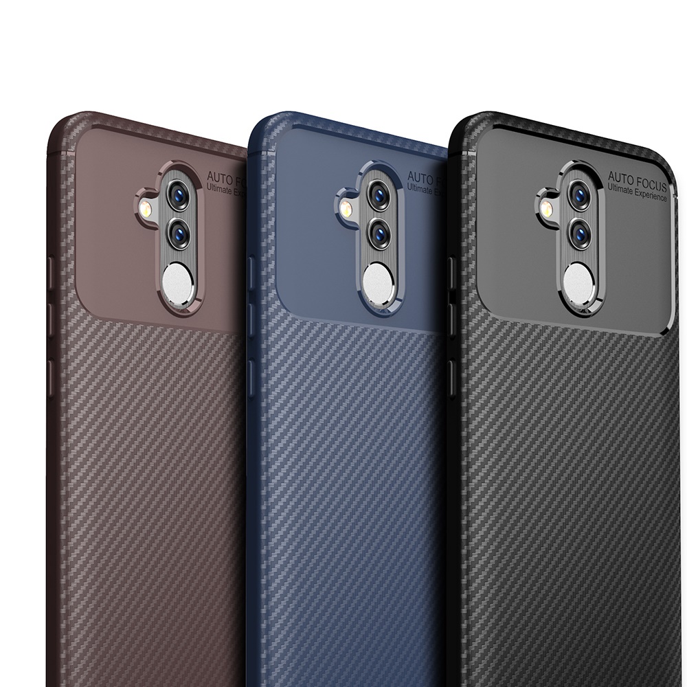 Carbon Fiber 360 Protective phone case For Huawei P20 Lite TPU Silicone back cover case