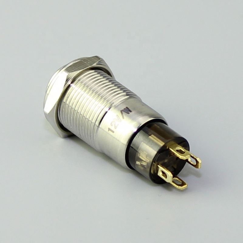 4 Pins 12Volt Illuminated Waterproof Push Button Switch